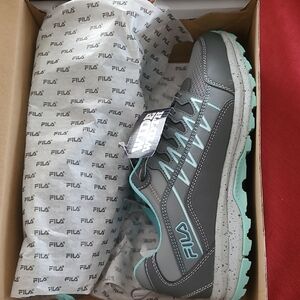 Fila Women's Gray and Teal Athletic Shoes